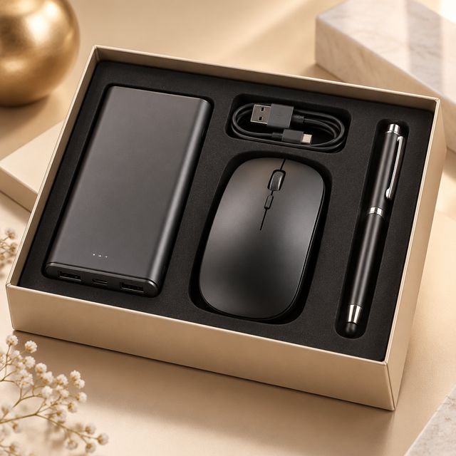 10,000mAh Power Bank, USB, Mouse and Stylus Pen Set
