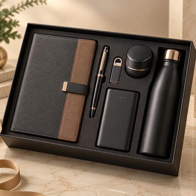 6-in-1 Diary, Pen, Pendrive, Speaker, Power Bank and Bottle Set