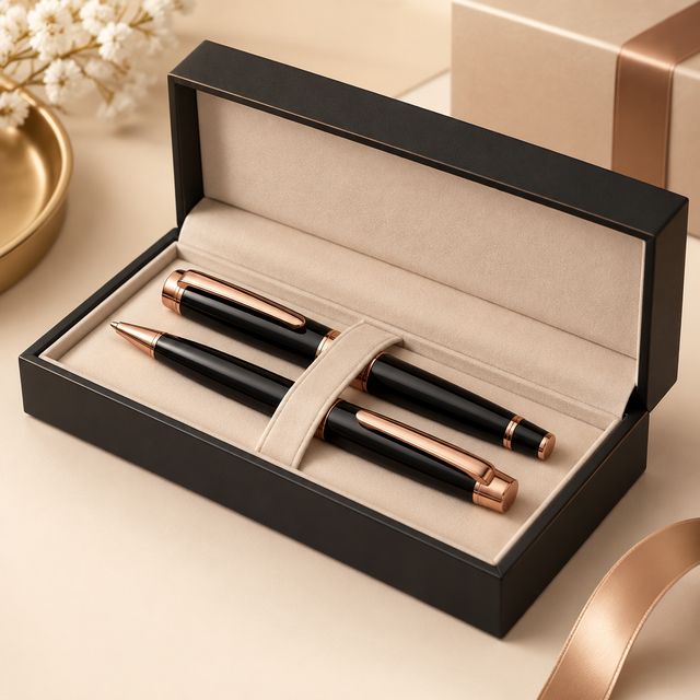 Black and Rose-gold Executive Pen Set