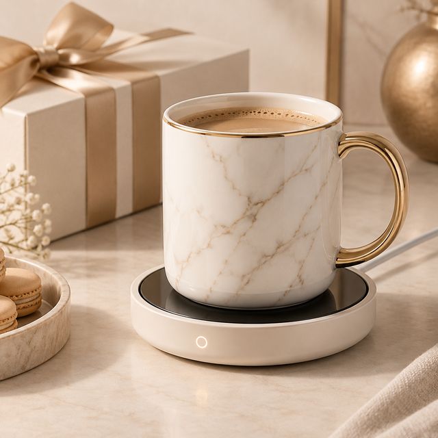 Ceramic Mug with Electric Warmer Coaster
