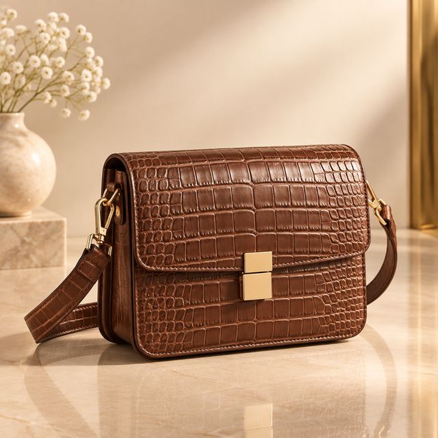 Croc-embossed Crossbody Bag