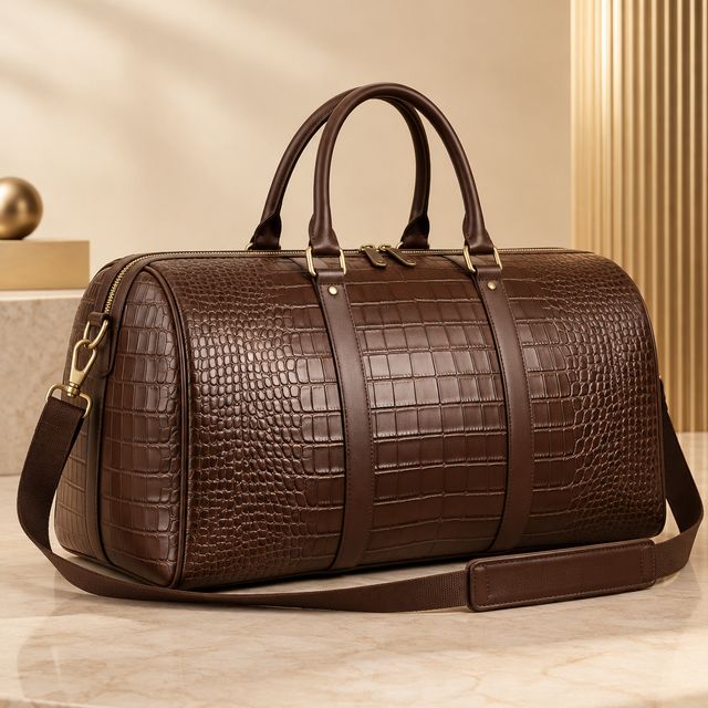 Croc-panel Travel Duffel