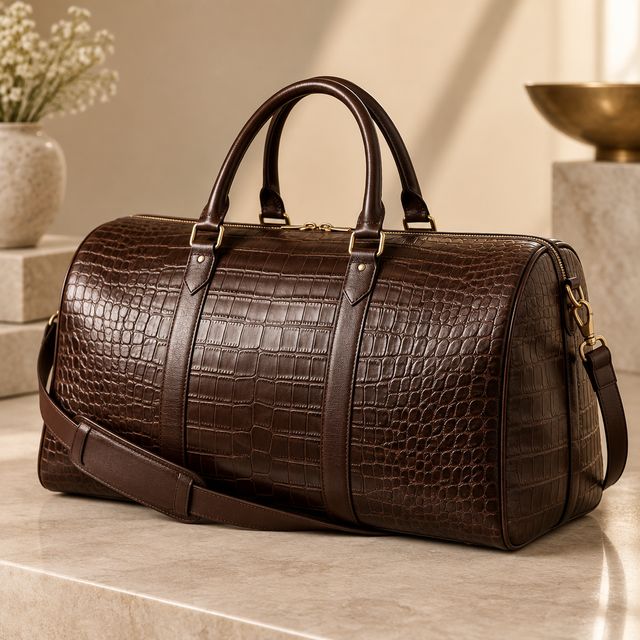 Croc-print Weekender Bag