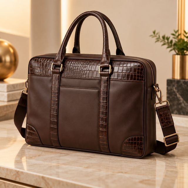 Croc-trim Laptop Messenger Bag