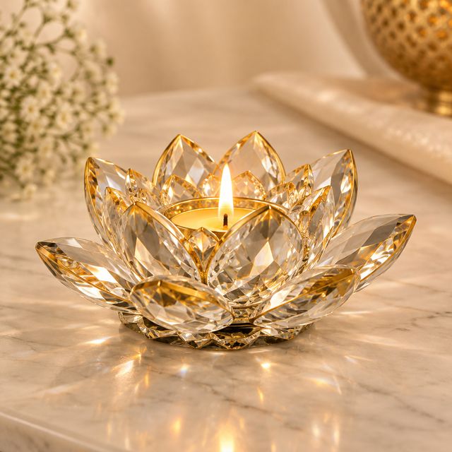 Crystal Lotus Diya