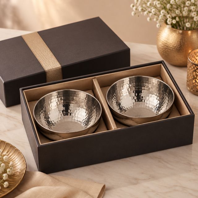 Dual Steel Serving Bowl in Gift Box