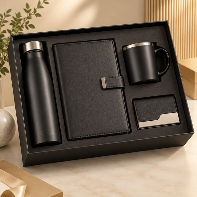 Executive Bottle, Diary, Mug and Card Holder Set