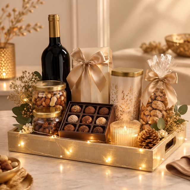 Festive Fairy-light Tray Hamper