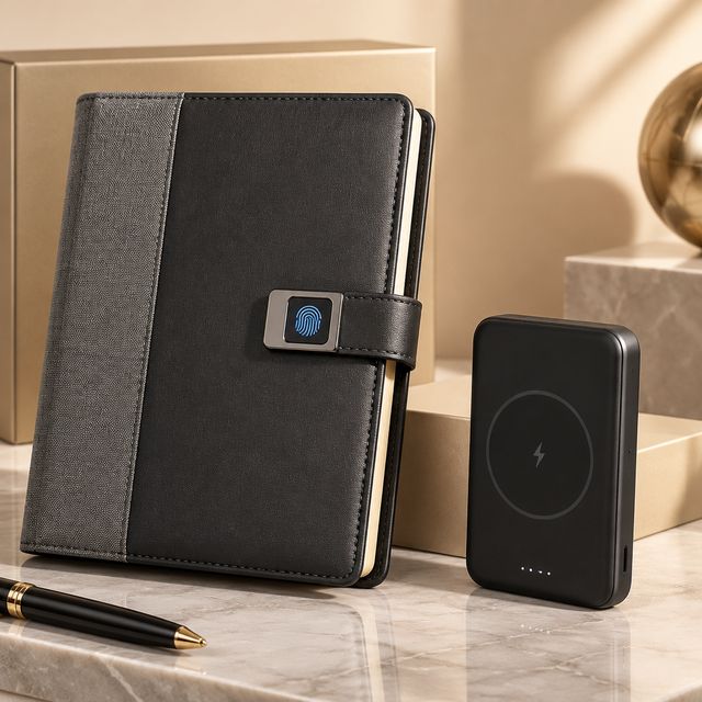 Fingerprint-lock Notebook with Wireless Power Bank