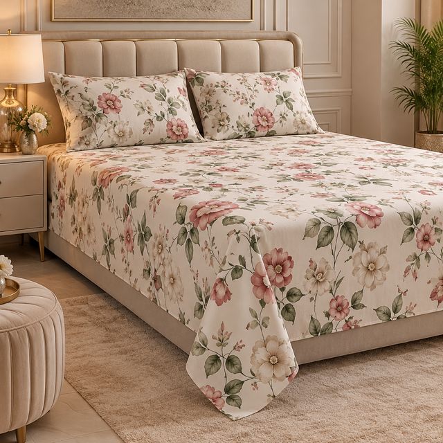 Floral Double Bedsheet Set