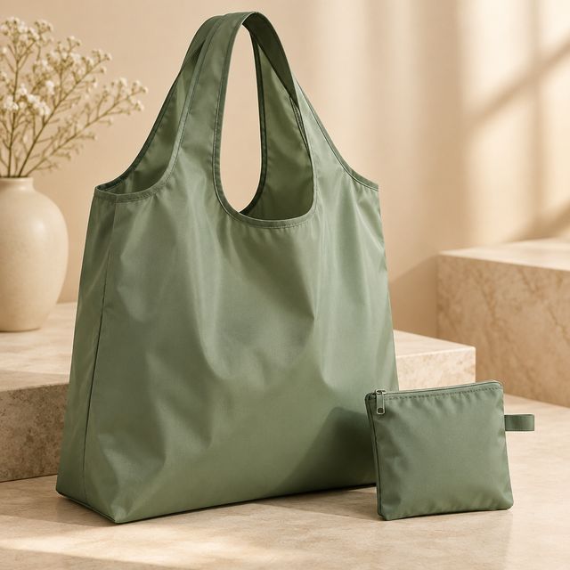 Foldable Polyester Shopping Bag with Pouch