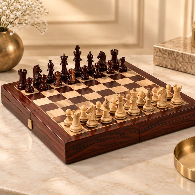 Folding Rosewood Chess Board