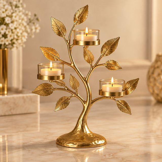Gold Tree Tealight Stand