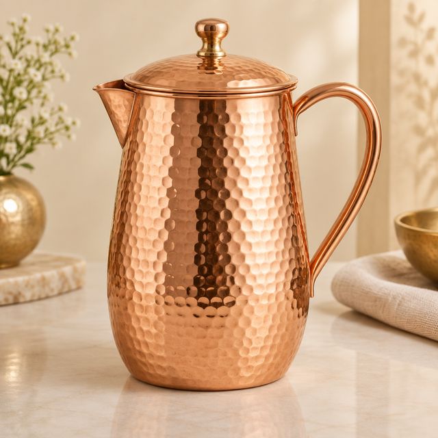 Hammered Copper Water Jug