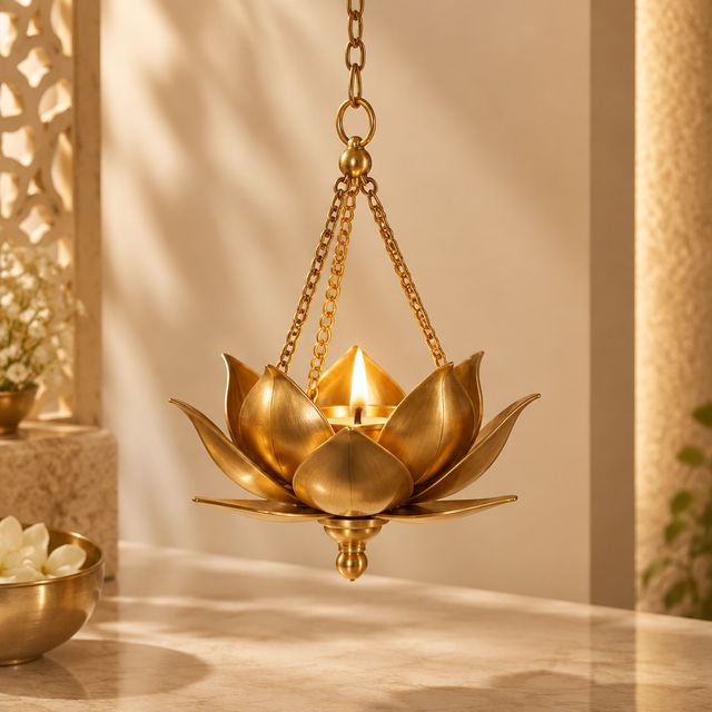 Hanging Lotus Diya