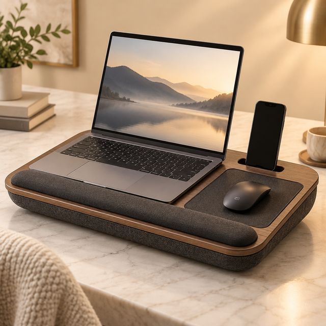Laptop Lap Desk with Mouse Pad and Phone Stand