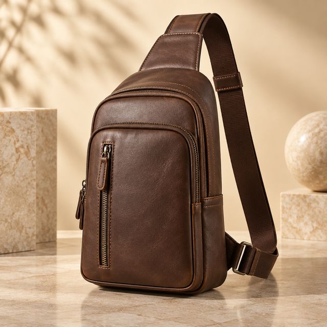 Leather Chest Sling Bag