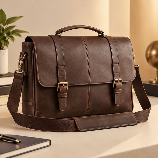 Leather Office Messenger Bag