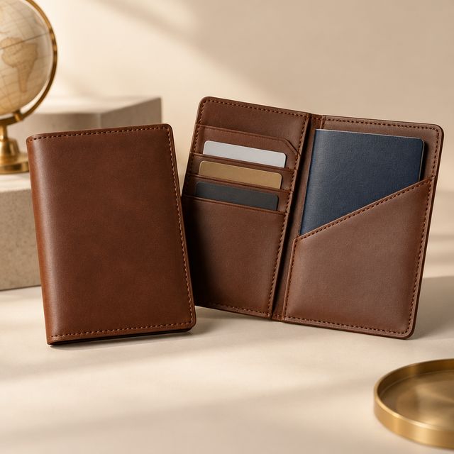 Leather Passport and Card Holder