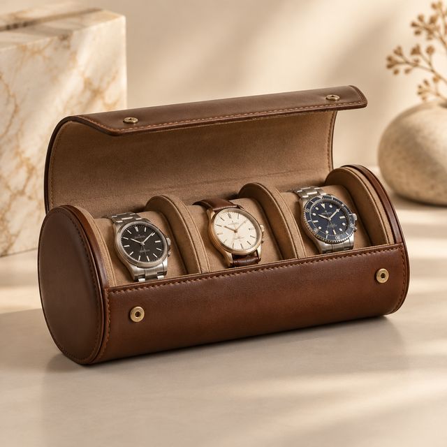 Leather Watch Roll Case