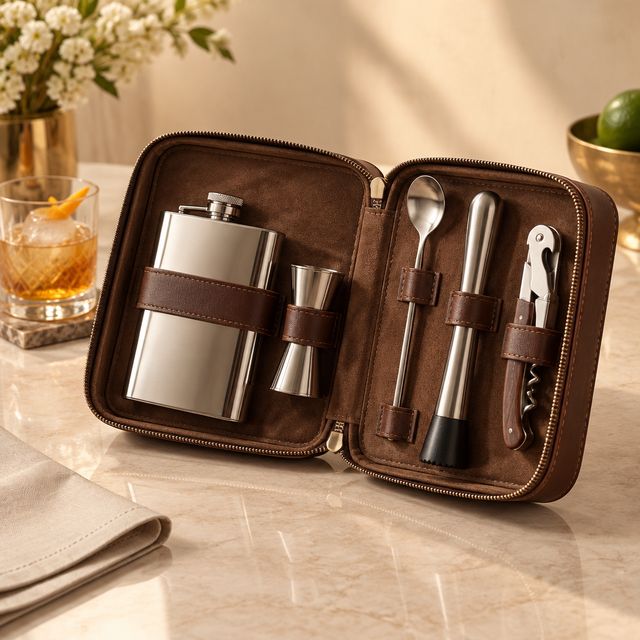 Leatherette Travel Bar Case