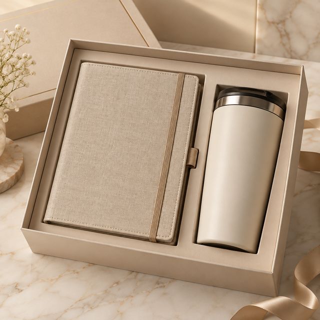 Linen Diary and Travel Mug Kit
