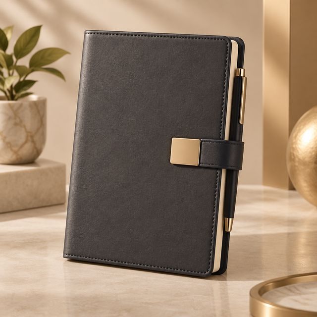 Magnetic-lock Notebook with Pen Loop