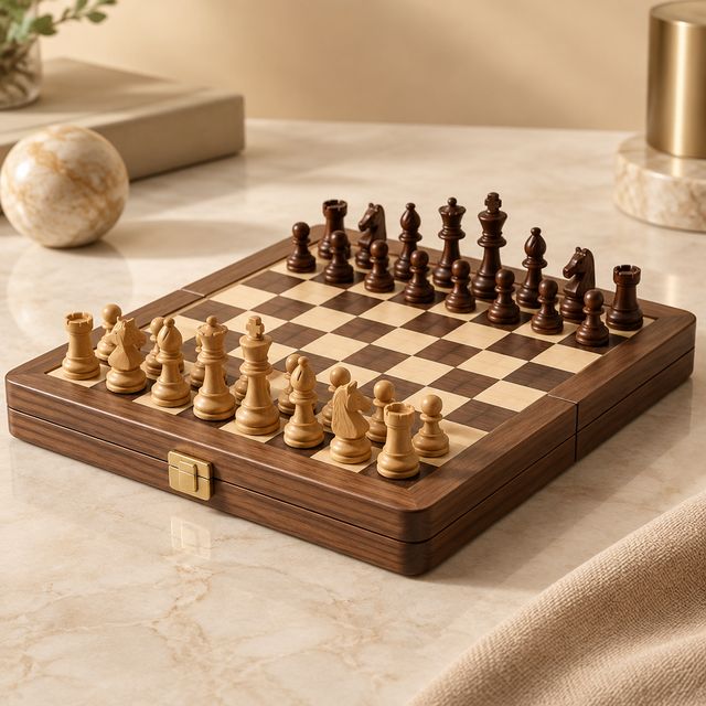 Magnetic Wooden Travel Chess Set