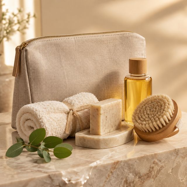 Natural Bath Essentials Pouch Kit