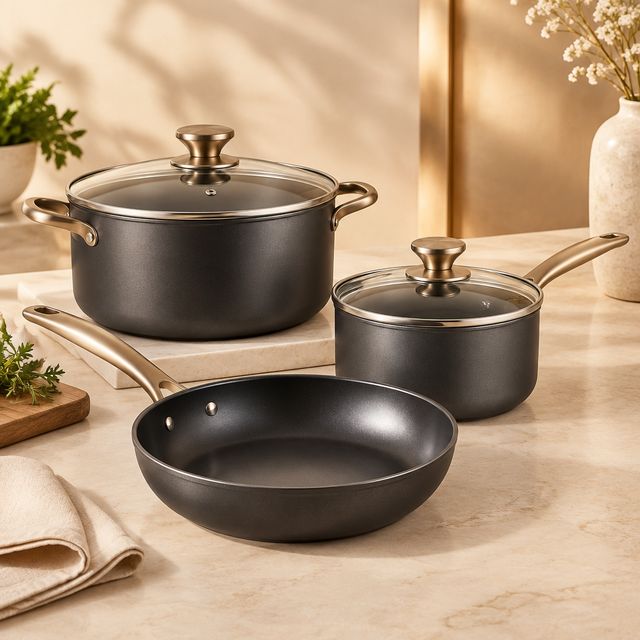 Non-stick Cookware Set with Glass Lid