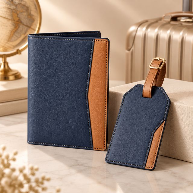 Personalised Travel Set with Passport Cover and Luggage Tag