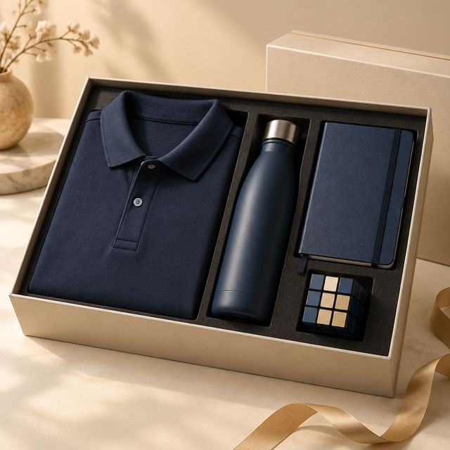 Polo, Sports Bottle, Notebook and Puzzle Cube Kit