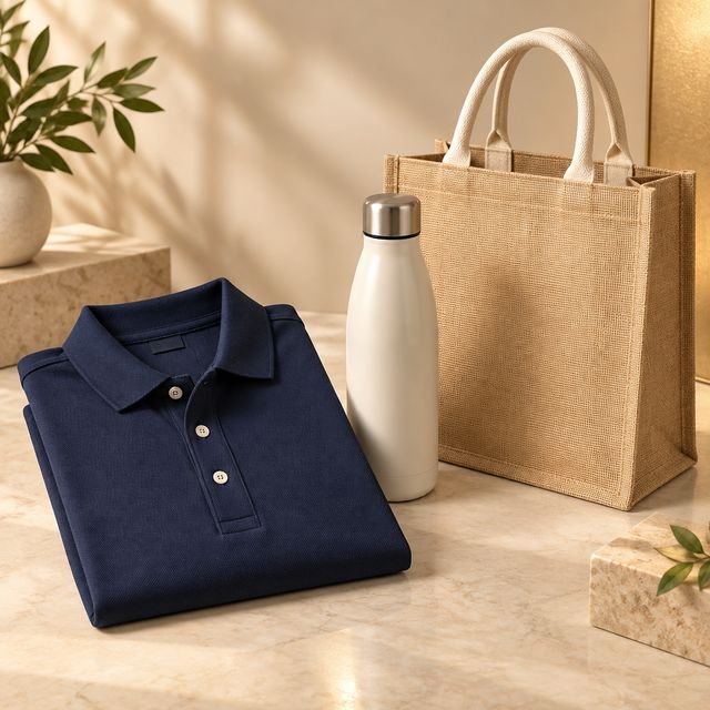 Polo T-shirt, Bottle and Jute Bag Welcome Kit