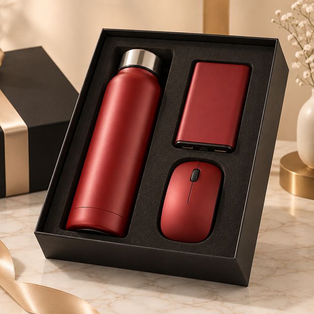 Red Bottle, Power Bank and Mouse Kit