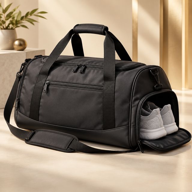 Sports Gym Duffel Bag with Shoe Pocket