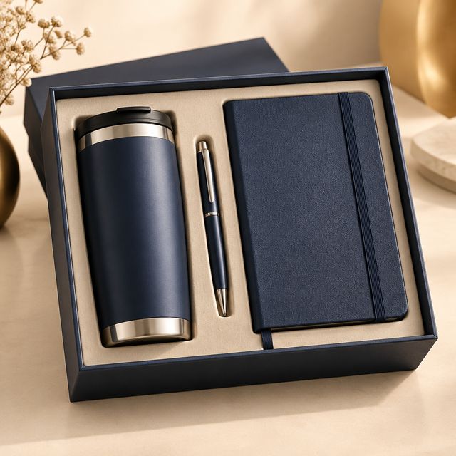 Travel Mug, Pen and Notebook Kit
