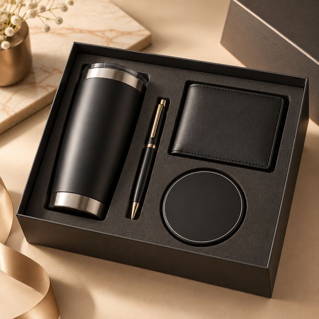 Tumbler, Pen, Wallet and Wireless Charger Kit