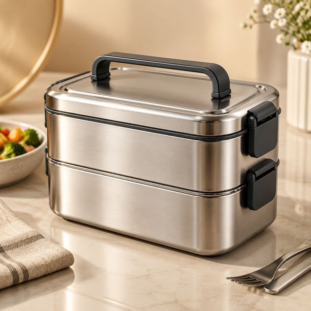 Two-layer Steel Lunch Box 1500ml