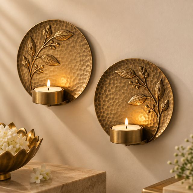 Wall Tealight Plate Pair