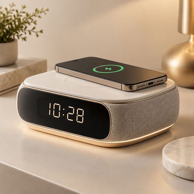 Wireless Charger with Digital Alarm Clock