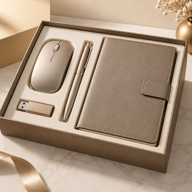 Wireless Mouse, 32GB USB, Pen and Magnetic Notebook Set