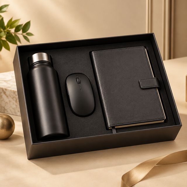Wireless Mouse Gift Combo with Bottle and Diary