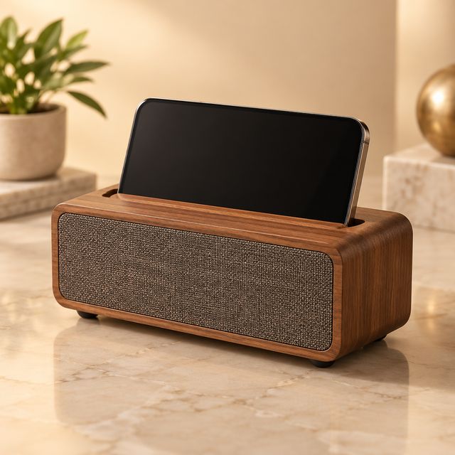 Wooden Bluetooth Speaker with Phone Slot