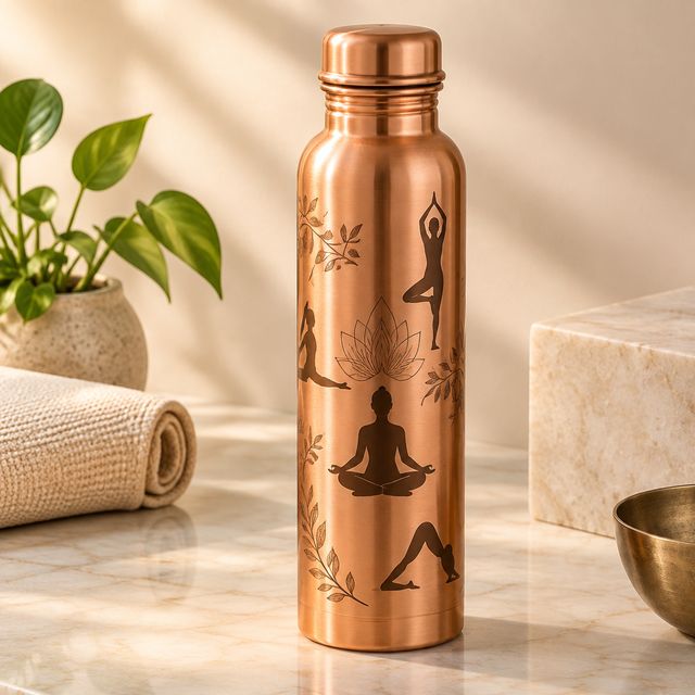 Yoga-print Copper Bottle